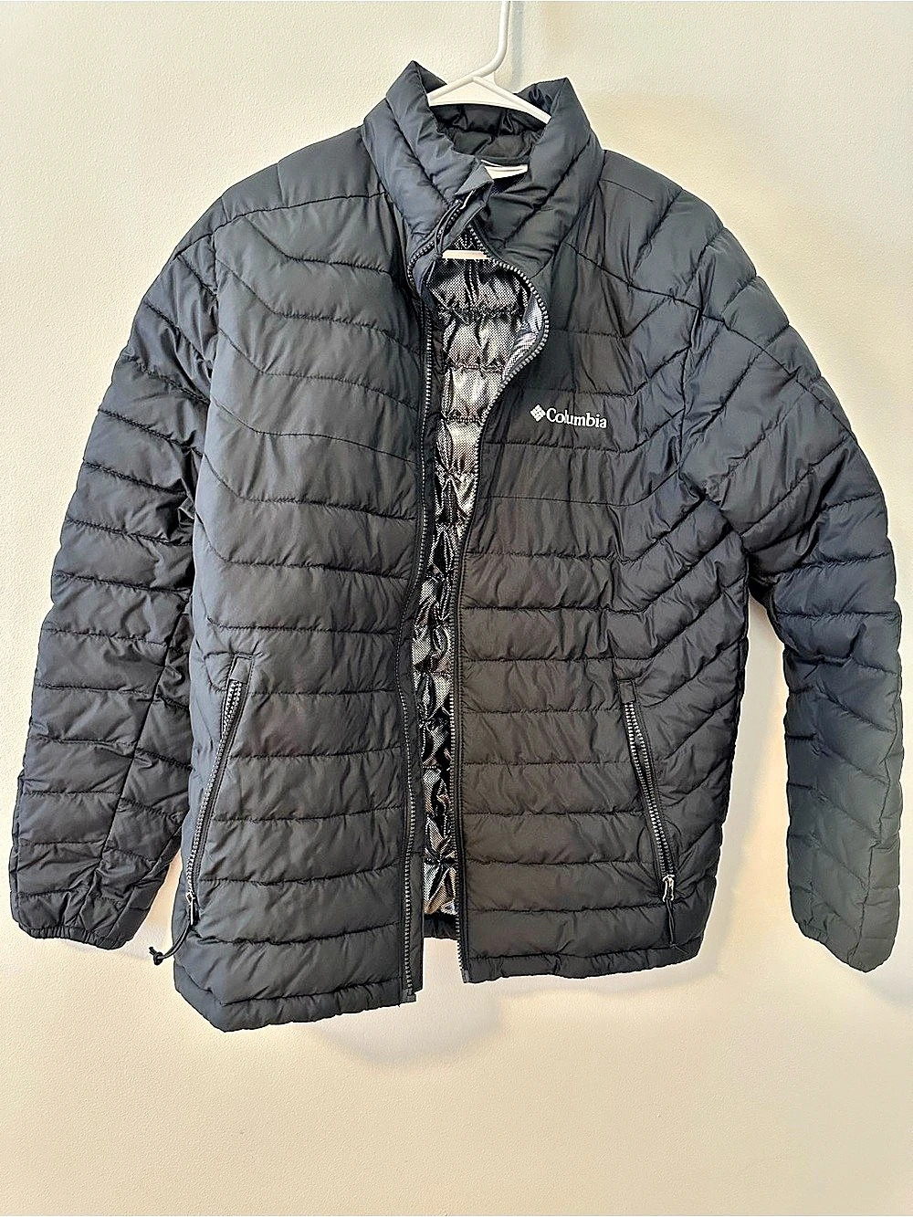 Columbia White Out II Omni-Heat Insulated Jacket Black Quilted Puffer Jacket